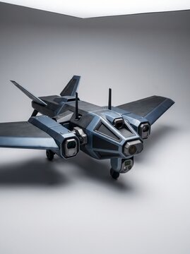 Stealth military jet parked on tarmac with advanced reconnaissance drone mounted on fuselage