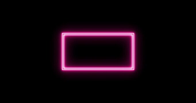 Neon pink rectangles appear and disappear on a black background with cinematic motion