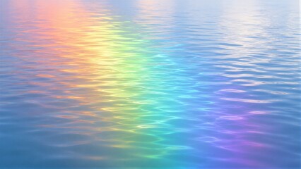 Fototapeta premium Water surface reflecting rainbow colors at calm ripples