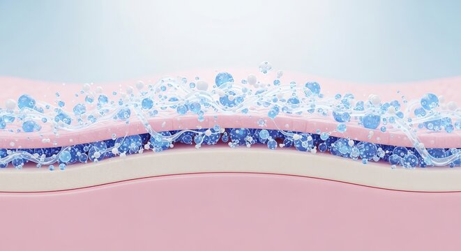 Healthy skin layers protected by hydrating micro capsules and moisture molecules