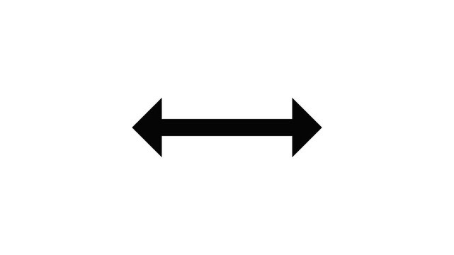 Clean and versatile vector graphic of a black double-headed arrow, symbolizing expansion, connection, or bidirectional movement, perfect for diverse digital design applications