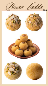 Traditional Indian Sweet Besan Laddu.