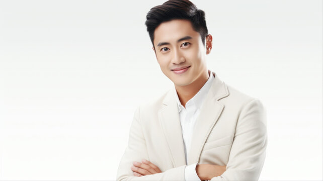 Professional Confidence: A well-dressed man with a warm smile and confident posture, showcasing a polished and approachable demeanor.