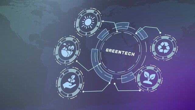 Greentech concept showing clean technology, renewable energy, smart environmental solutions and sustainable innovation for a greener future.