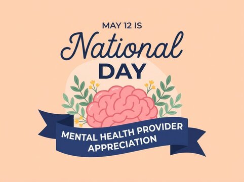 A creative illustration celebrating world mental health day and honoring the dedication of mental health providers