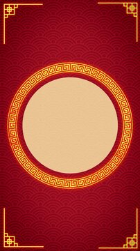 Golden Asian Ornament Pattern Background Video for Chinese New Year Holiday Celebration Greeting