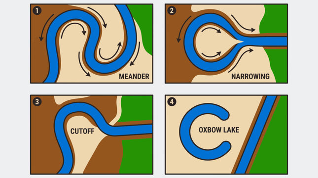Formation of an Oxbow Lake From a Winding River