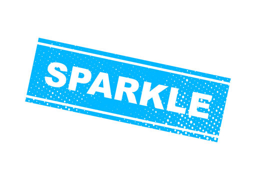 Blue sparkle stamp with text isolated on white background illustration