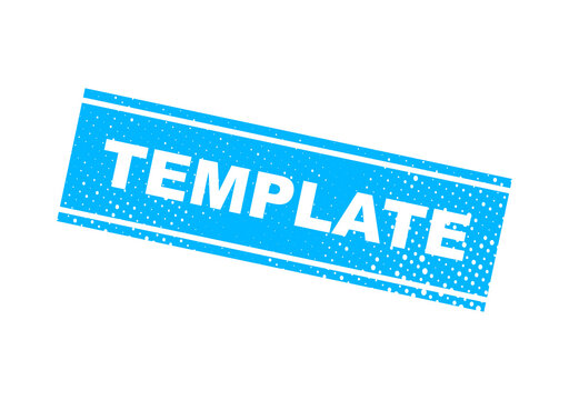 Blue template stamp with text placeholder illustration