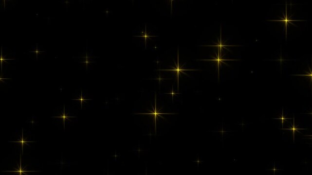 Twinkle star glittering animation with glowing magical sparkles and night sky particle loop overlay.