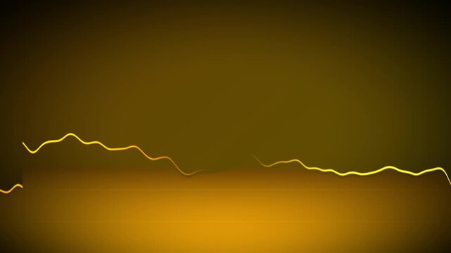 Glowing Yellow Waveform Pulsing on Dark Gold Abstract Background