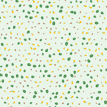 Elegant fruit pattern illustration for summer textiles