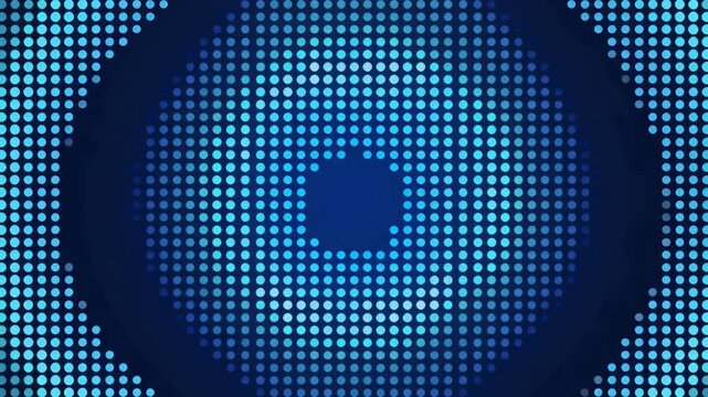 Blue halftone dots background with smooth animated pattern, rhythmic looping motion, clean geometric texture, seamless abstract visual backdrop, 4K video