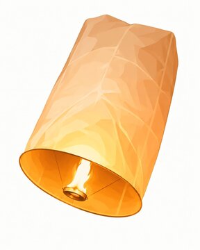 Glowing flying wishing lantern in the night sky with warm flame paper lantern floating lantern fire lantern chinese lantern night festival