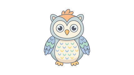 Fototapeta premium Cute Pastel Owl Vector Illustration