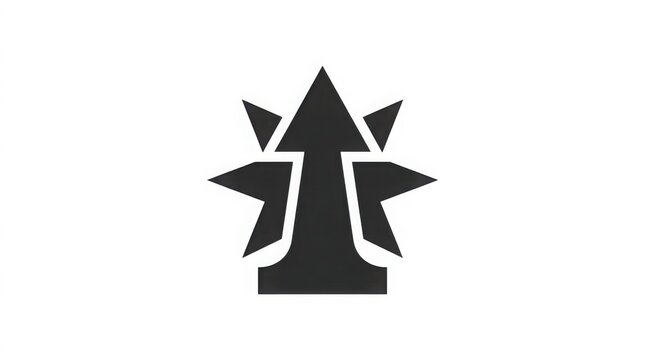 Minimalist black mountain peak icon vector symbol for logo design and branding projects