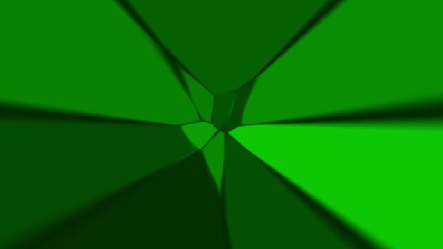 Green Voronoi Geometric Tunnel Moving in Abstract 3D Animation