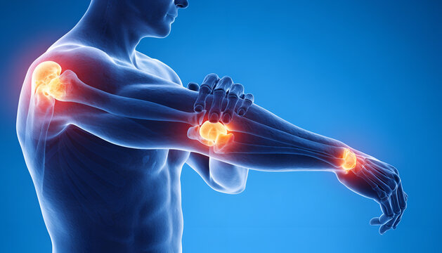 Human Joint Pain and Arthritis Medical 3D Anatomy Illustration