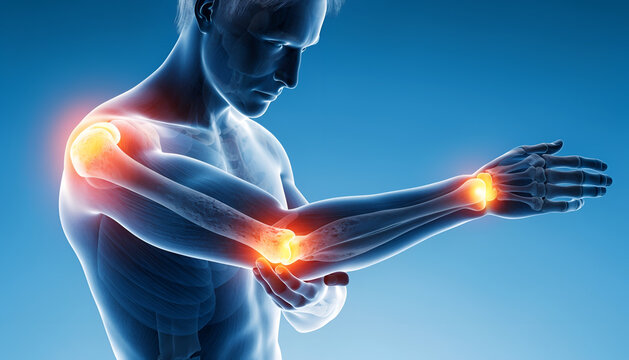 Human Joint Pain and Arthritis Medical 3D Anatomy Illustration