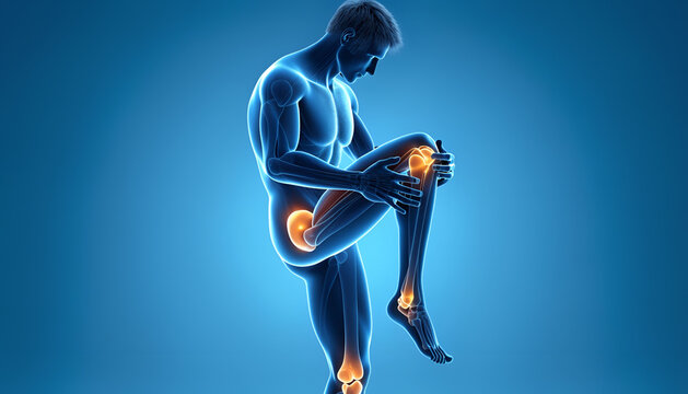 Knee Joint Pain and Swelling &ndash; Medical 3D Anatomy Illustration