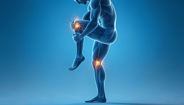 Knee Joint Pain and Swelling &ndash; Medical 3D Anatomy Illustration