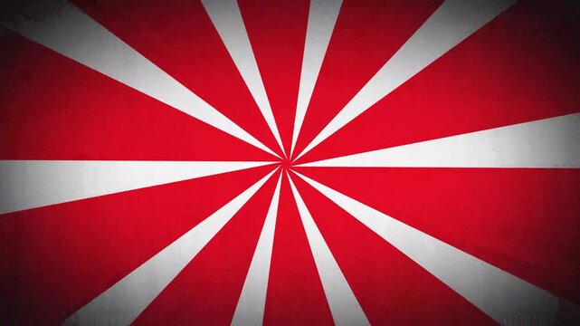 Red and white sunburst background, with vintage grunge, texture and radial, motion effect