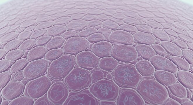 Microscopic cellular structure of human skin epidermis close up view