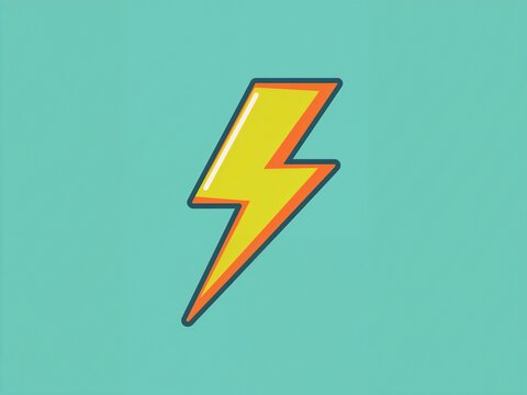 Vivid yellow lightning bolt icon against a bright turquoise background, conveying energy and dynamism