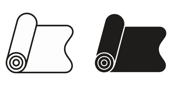 Construction film roll icon symbol vector graphic design isolated on white background for building industry interface applications
