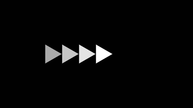 black right arrow pointer icon. 4k neon arrow video on Neon arrow sign. Set of orange neon arrows on white background.