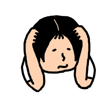 頭を抱える人 
