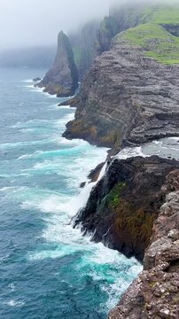 &Aacute;smundarstakkur Sea Stack and Rituskor Cliffs, Faroe Islands