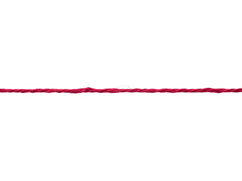 Single piece of red twine string isolated on transparent background