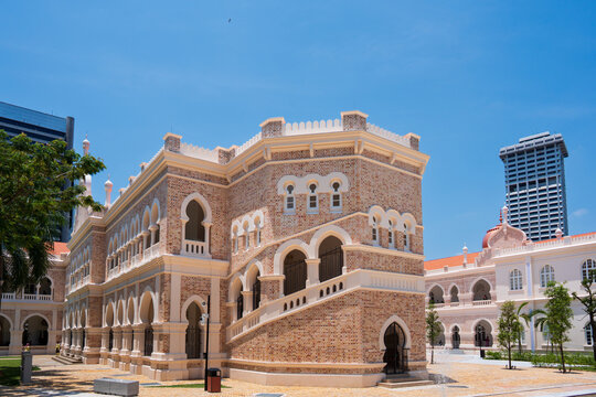 Beautiful architectural details of the historic Sultan Abdul Samad Building in Merdeka Square, Kuala Lumpur