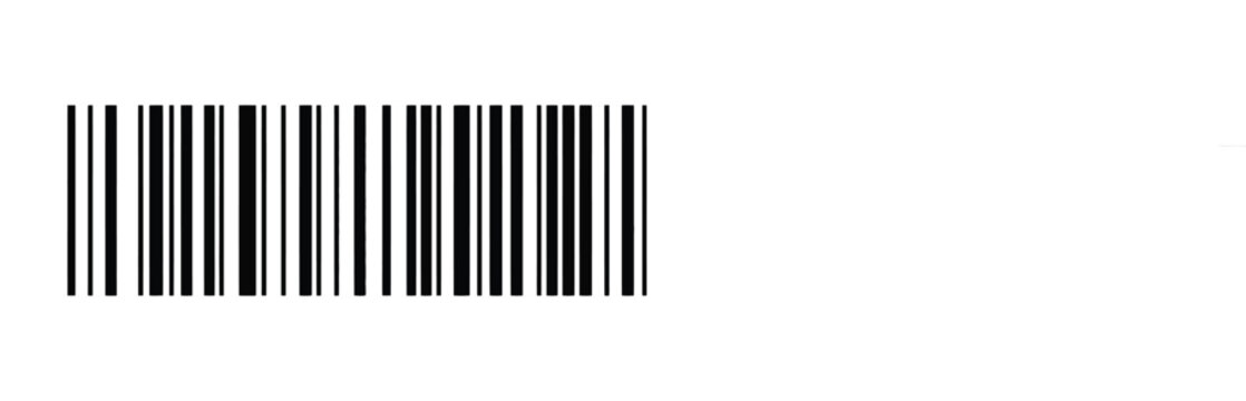 bar code scanning symbol, isolated universal product tag for retail, inventory, packaging and digital identification vector illustration