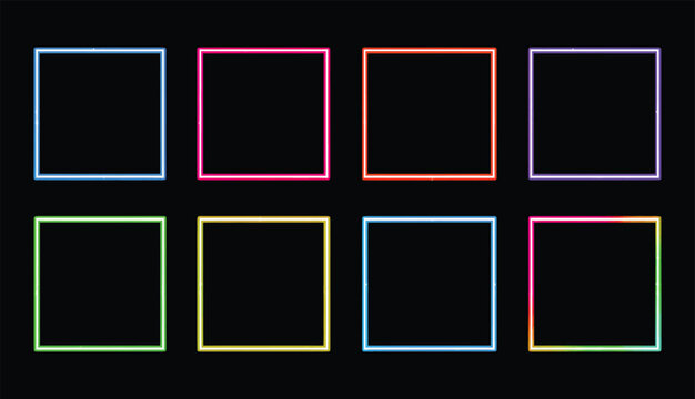 neon color feame vector photo border