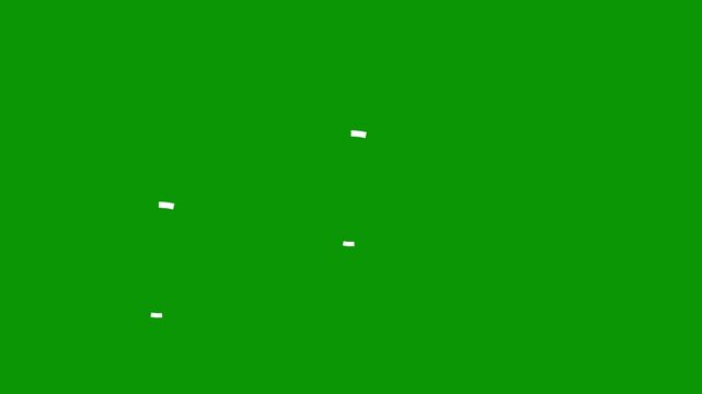 Animated concentric circles and dashes on green screen with black background transitions for motion graphics and VFX
