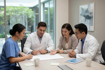 Fototapeta premium Multidisciplinary Palliative Care Team Meeting for Patient-Centered Care Planning