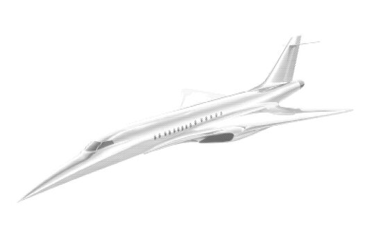 supersonic hypersonic halftone jet airliner aircraft aviation aerospace travel isolated transport illustration graphic flight speed concorde passenger vector