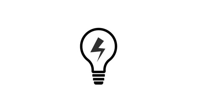 Creative Idea Generation and Analytical Thinking Light Bulb Icon Animation with Innovation and Problem Solving Concept