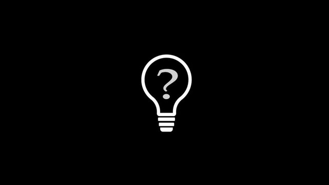Animated Continuous Line Drawing of Light Bulb, Speech Bubble and Question Mark for Creative Ideas and Quick Tips