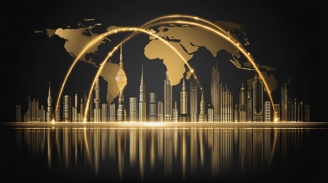 Smart digital Innovation city with connection network reciprocity over the city of future smart wireless digital city and social media networking systems that connects people with in city