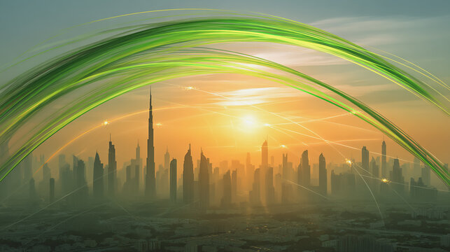 Smart digital Innovation city with connection network reciprocity over the city of future smart wireless digital city and social media networking systems that connects people with in city