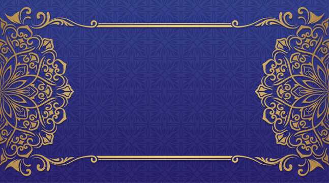 Carved border and gold mandala on a red background
