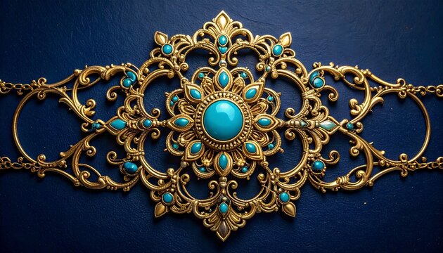 Elegant Gold and Turquoise Jewelry Display