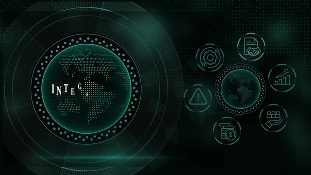 Integration technology concept with futuristic icons