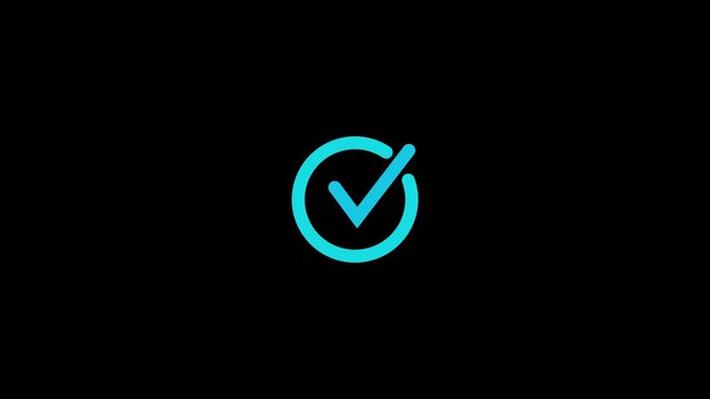  Circular Check Mark Icon for Completed Status Check Mark Icon on Black Background Success Check Mark Symbol with Circular Design Checkmark Verification Symbol for Success and Completion  HD video,  
