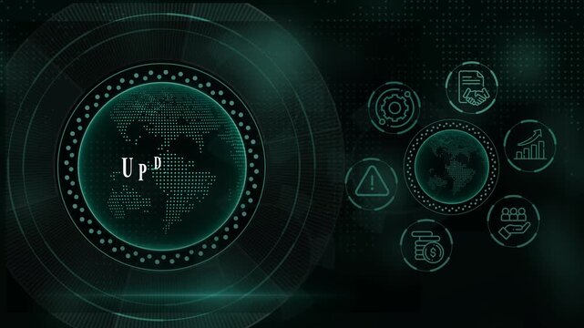 Modern update data interface with futuristic icons