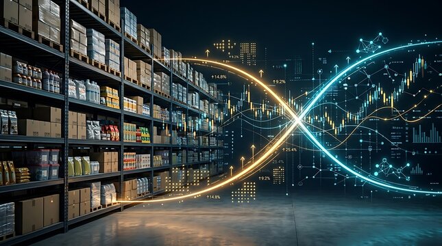 Digital data visualization of supply and demand curves in a modern