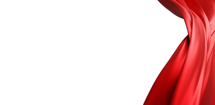 Luxury red fabric waving isolated on transparent background with copy space design for Black friday sale banner 3D render